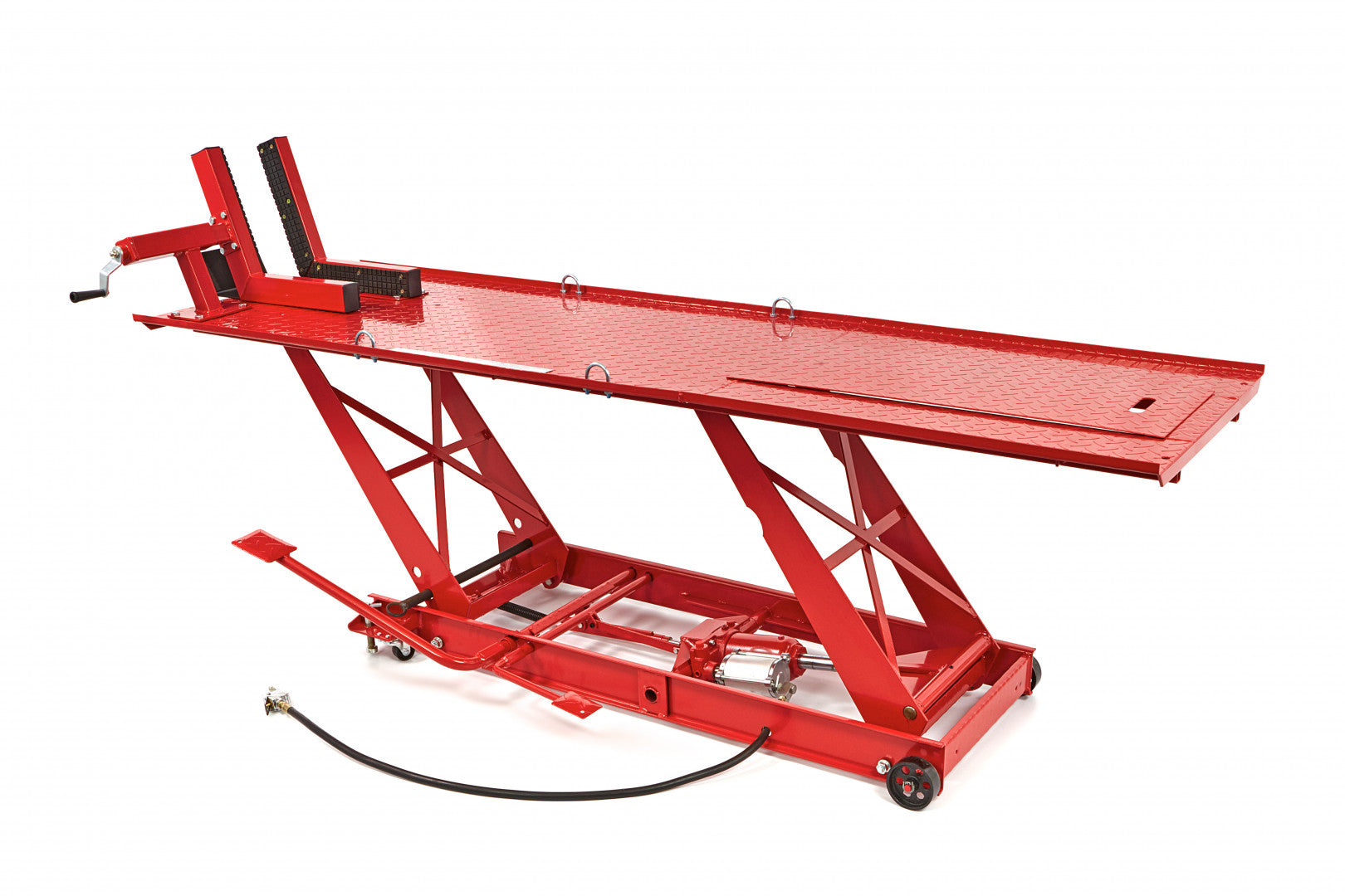 Hydraulicko-pneumatický zdvihák - zdvíhacia plošina pre motocykle s uchytením kolesa 450kg