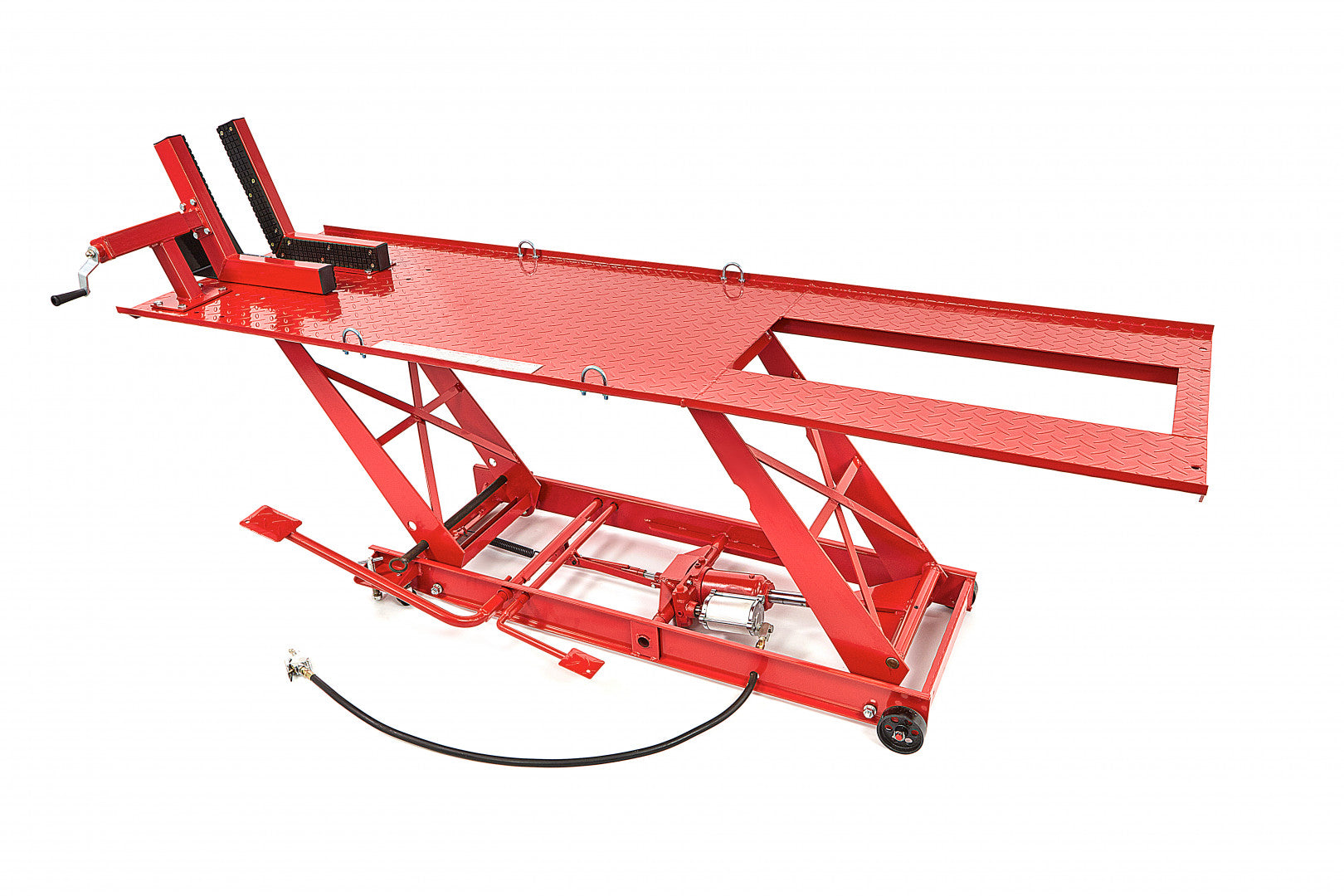 Hydraulicko-pneumatický zdvihák - zdvíhacia plošina pre motocykle s uchytením kolesa 450kg