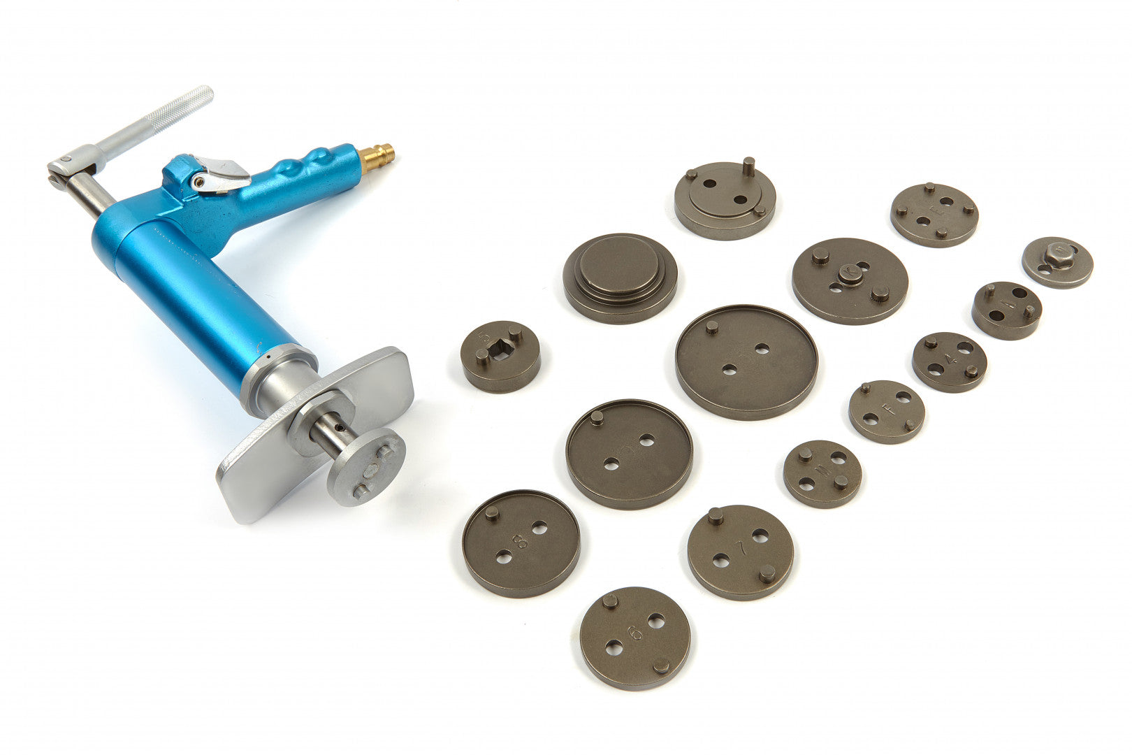 Pneumatický lis na piesty brzdových strmeňov 16ks