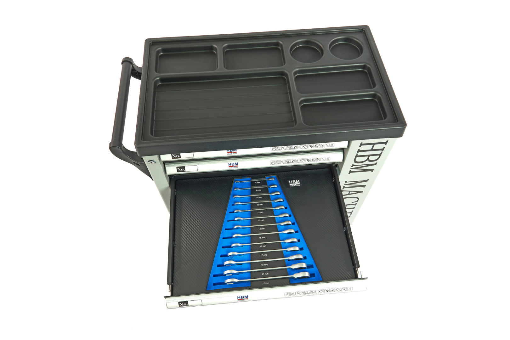 Profesionálna skrinka - dielenský vozík s náradím, so 7 zásuvkami, 245ks náradia, 6 vložiek carbon - HBM Holandsko, premium