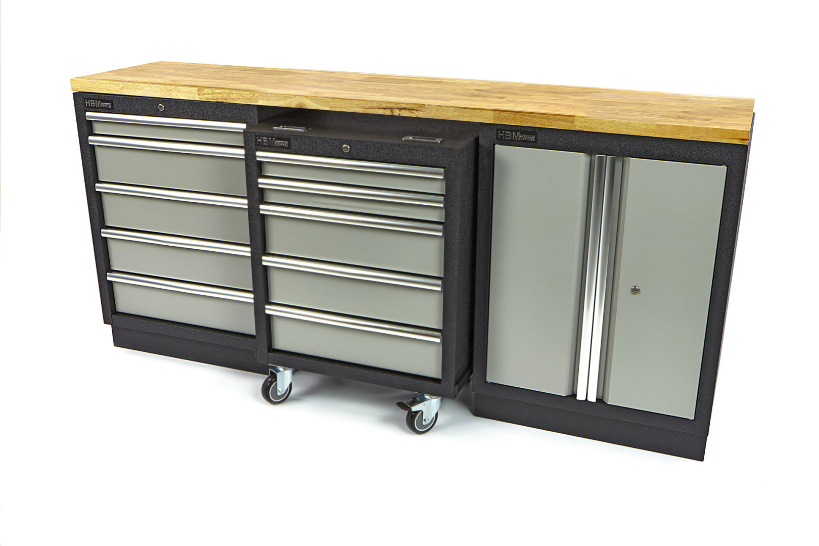 Profesionálna skrinka - vozík na náradie, 5 zásuviek HBM