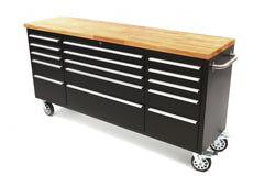 Dielenská kovová skrinka - vozík - pracovný stôl 182cm, masívna drevená pracovná doska