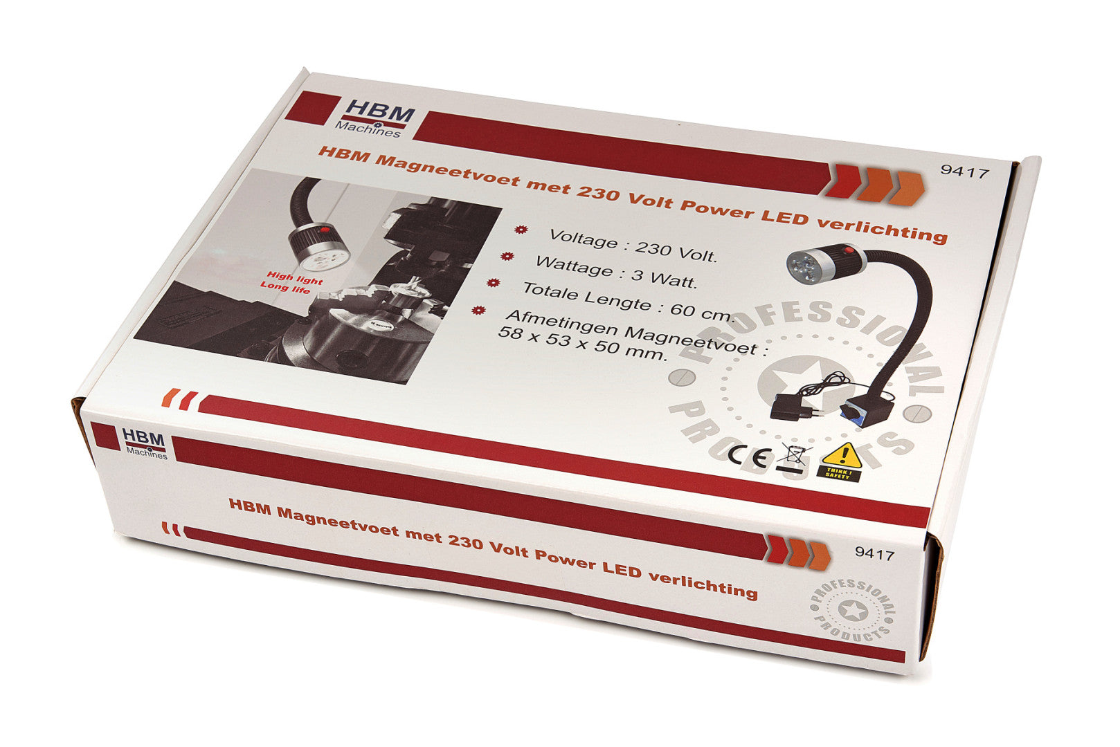 LED lampa s magnetickou základňou 3W, 230V