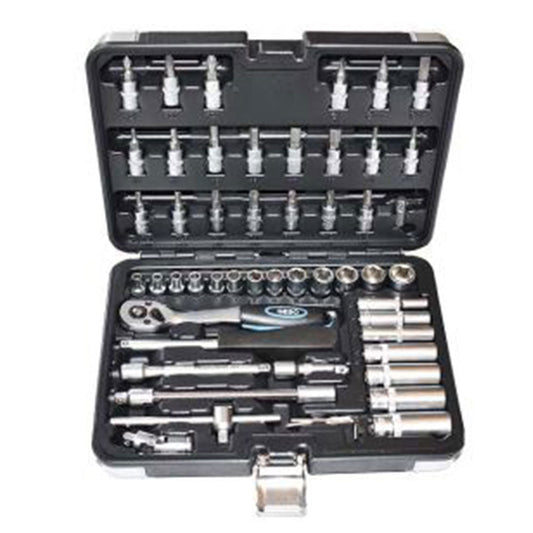 Súprava nástrčiek s račňou 1/4, 53 kusov