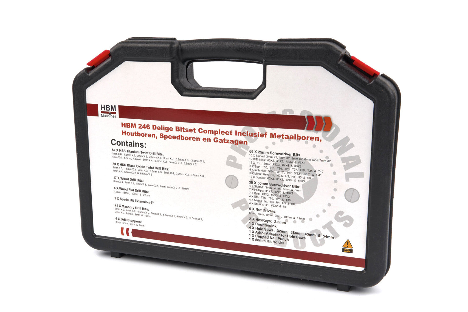 Súprava bitov, vrtákov, vykružovacích korún a fréz na drevo, kov, murivo – 246 kusov