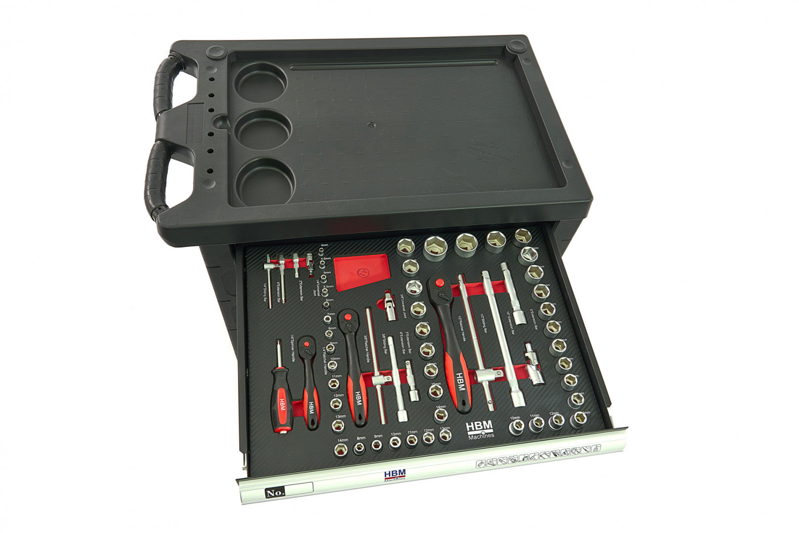 Profesionálna skrinka - dielenský vozík s náradím, so 7 zásuvkami, 154ks náradia, 4 vložky carbon - premium, HBM Holandsko