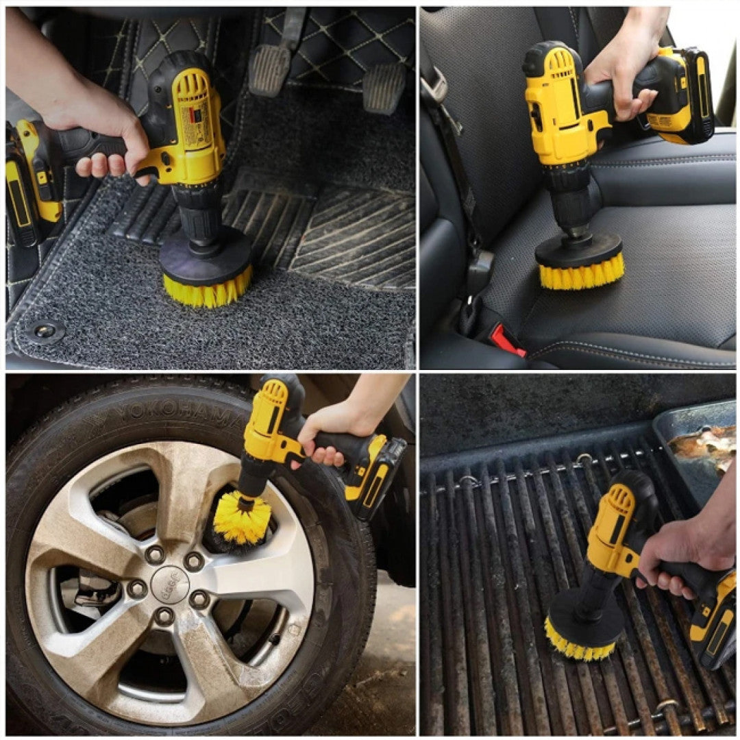 Sada 4 čistiacich kefiek s adaptérom na vŕtačku