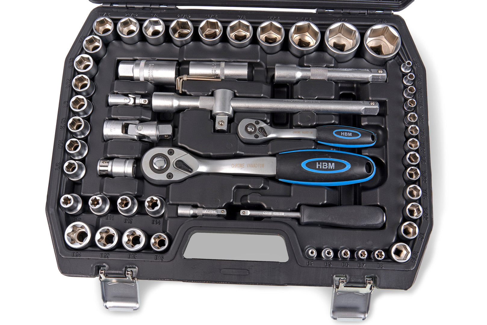 Profesionálna sada nástrčiek 1/4 a 1/2 palca, 108 kusov