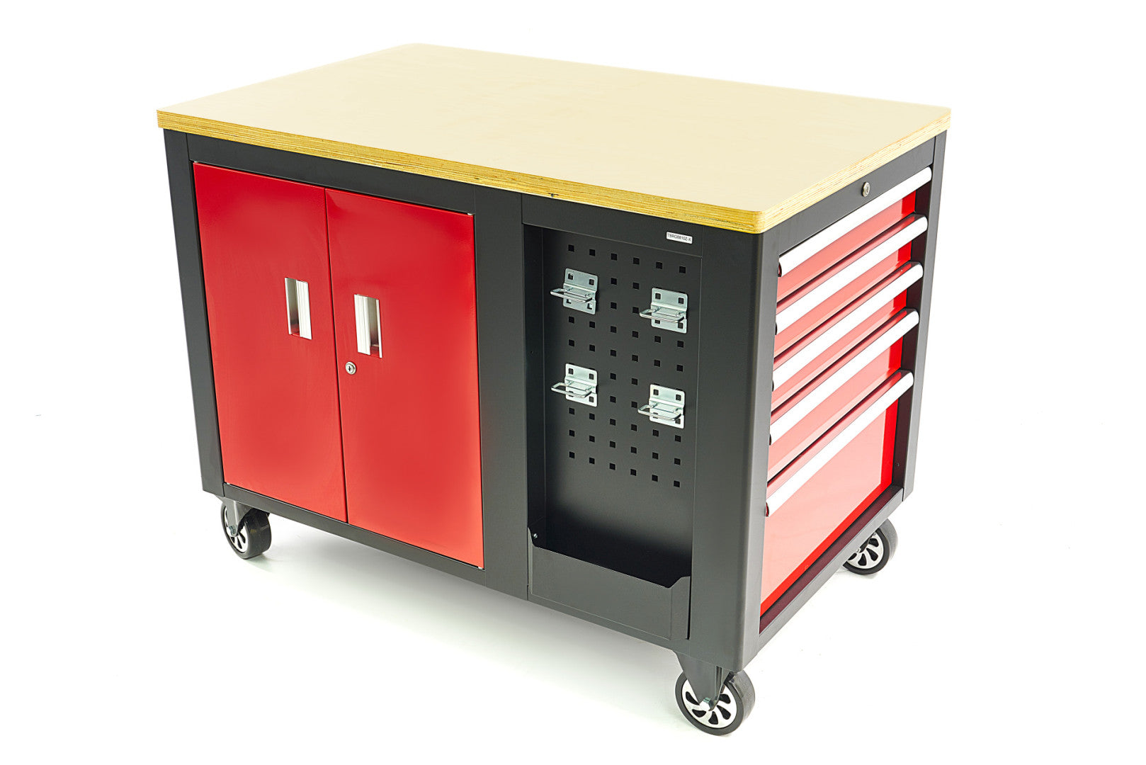 Kovová dielenská skrinka - vozík s pracovnou doskou a 10 zásuvkami