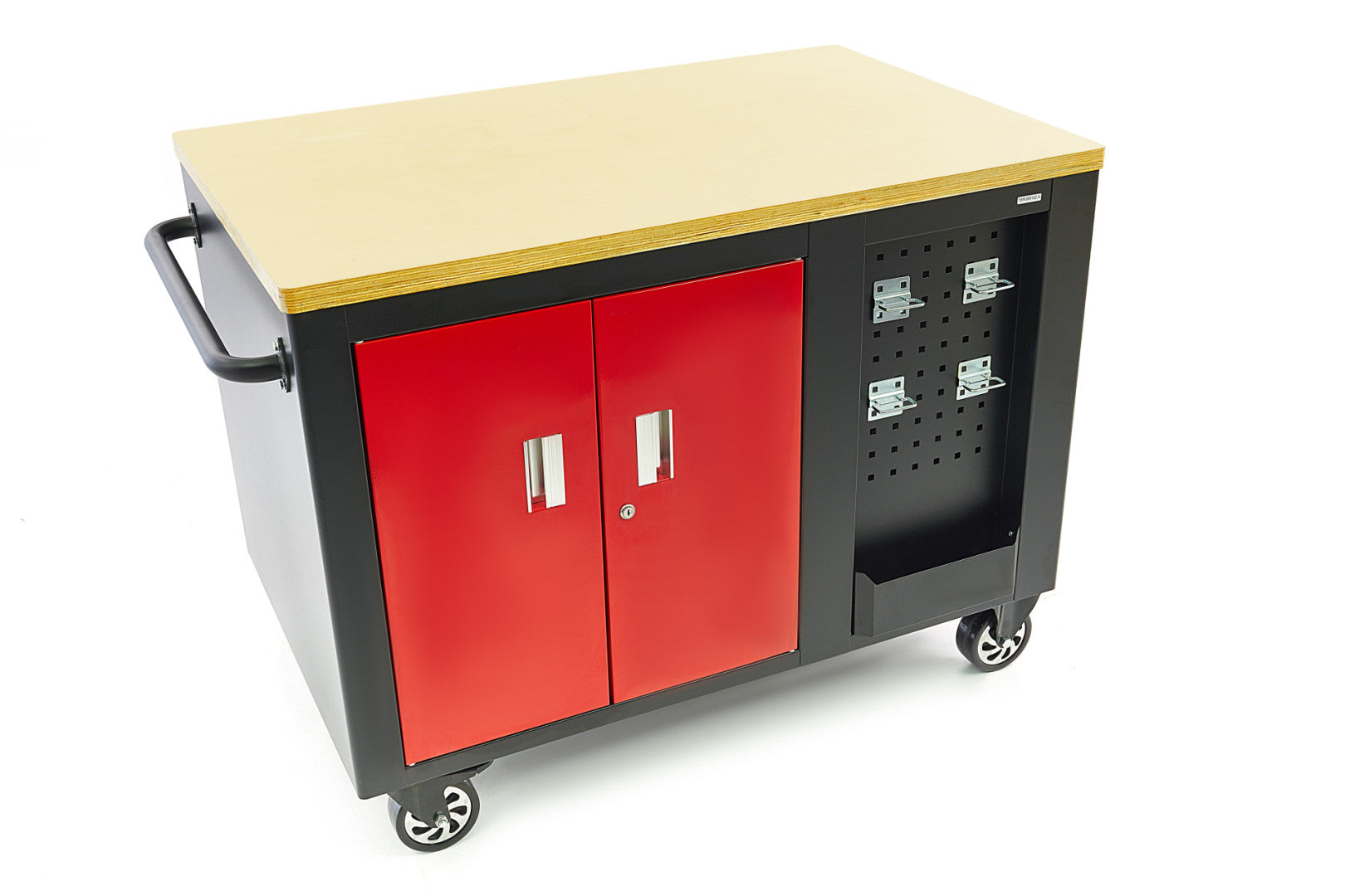 Kovová dielenská skrinka - vozík s pracovnou doskou a 10 zásuvkami