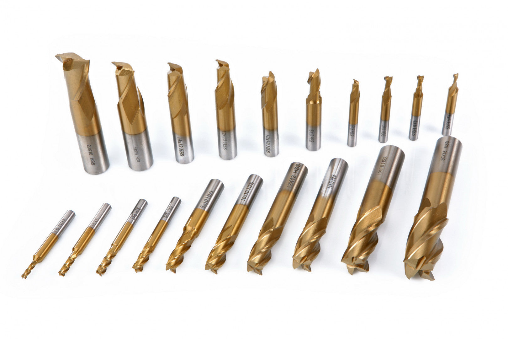 Sada 20 fréz HSS - TiN, 3 - 20mm, HBM model 1