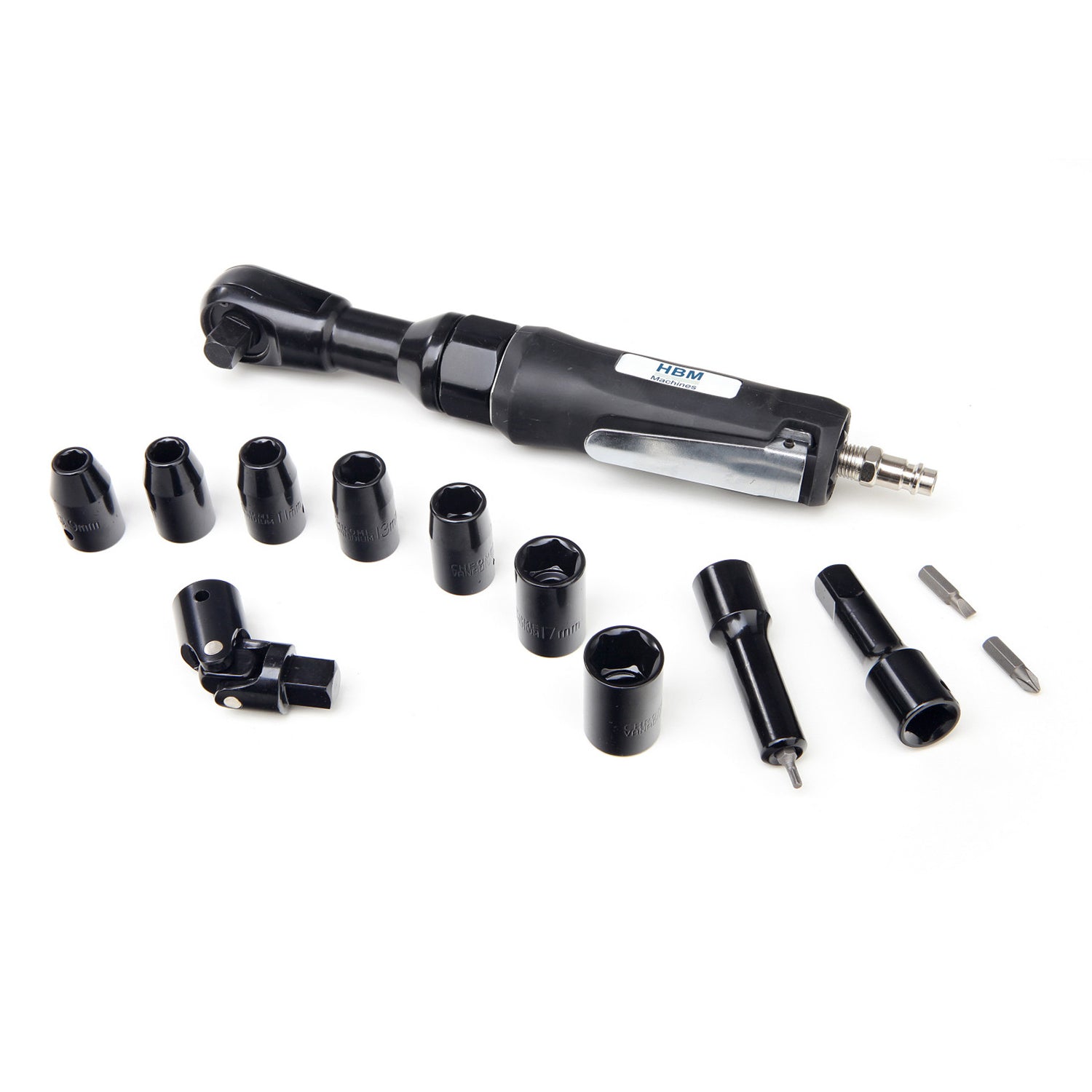 Sada pneumatickej račne s nástrčnými hlavicami 1/2 17 kusov 9-19 mm hbm machines