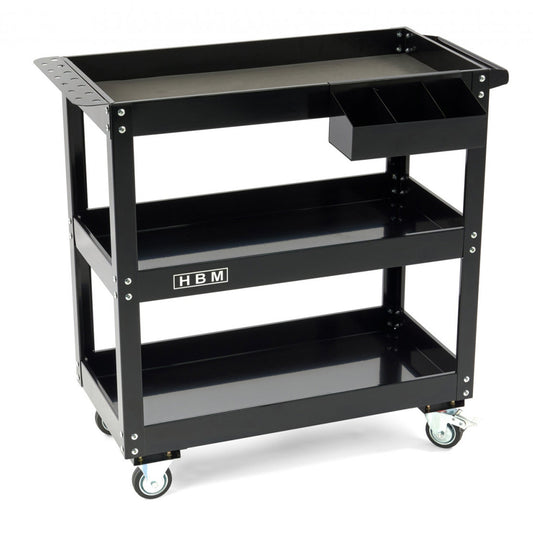 Mobilný montážny vozík s 3 policami, držiakom na skrutkovače a spreje