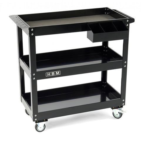 Mobilný montážny vozík s 3 policami, držiakom na skrutkovače a spreje