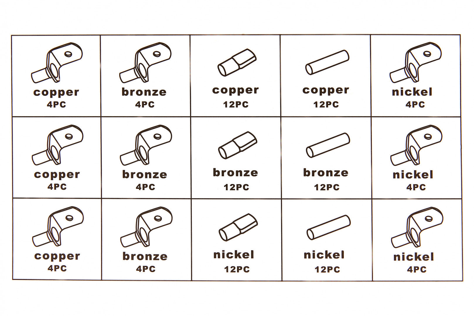Súprava policových podperiek 108ks