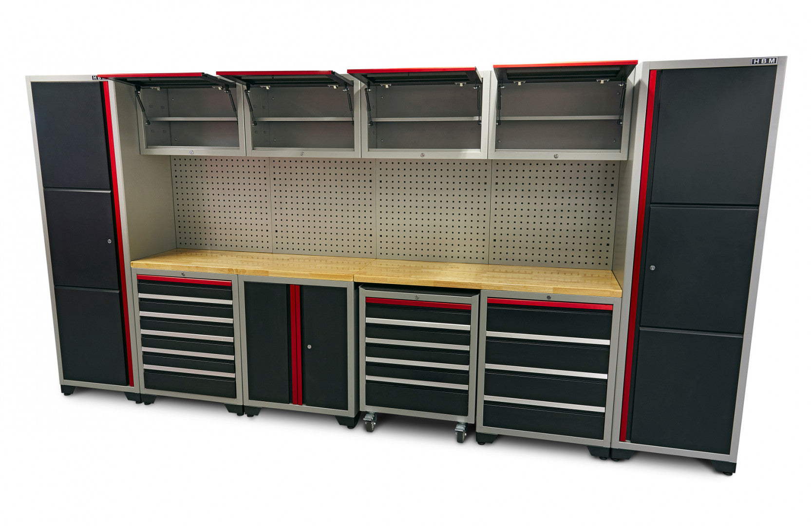 Zostava profesionálneho dielenského nábytku sada 16 dielov 405 × 51 × 204cm