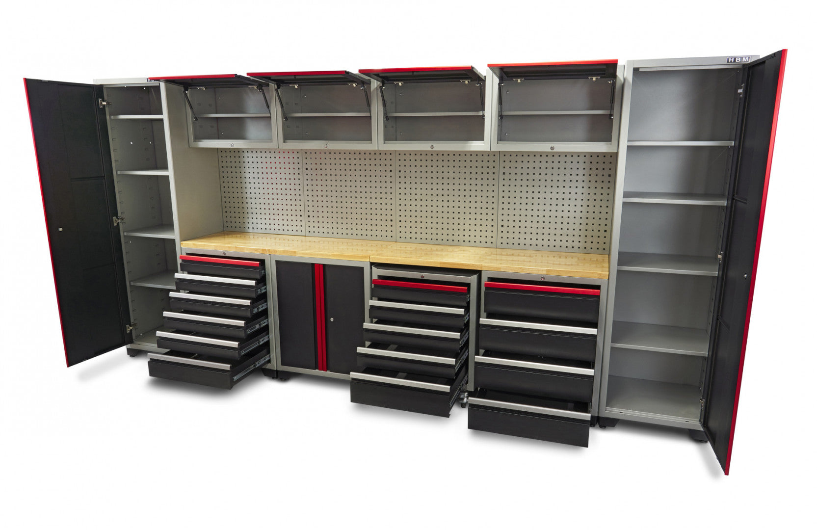 Zostava profesionálneho dielenského nábytku sada 16 dielov 405 × 51 × 204cm