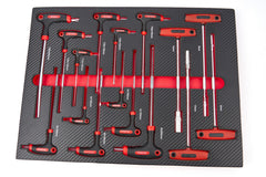 Vložka do zásuvky s Torx a Imbus kľúčmi s T-rukoväťou, 16 dielov HBM