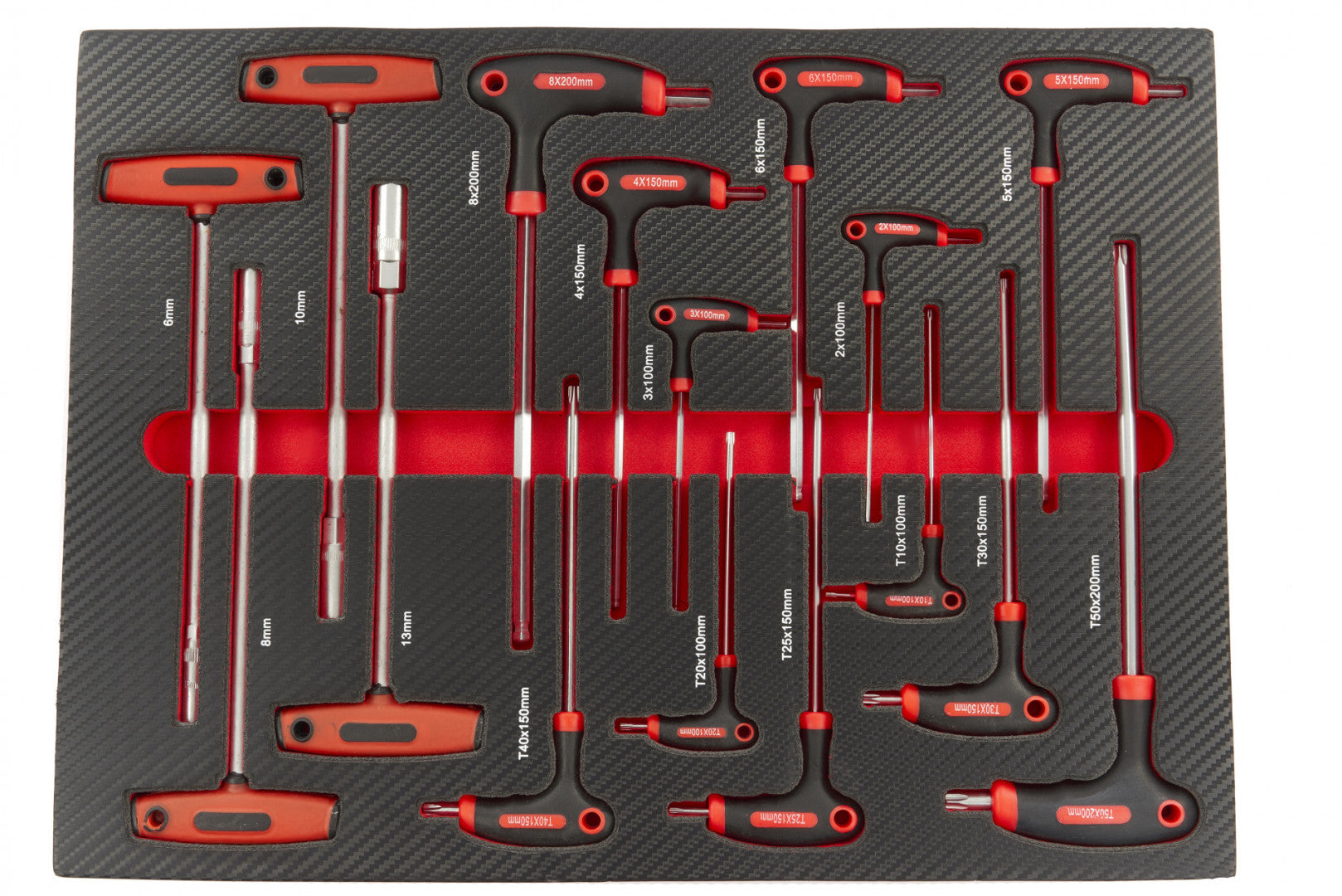 Zásuvkový modul – Torx a Imbus kľúče s T-rukoväťou, 16 dielov – HBM
