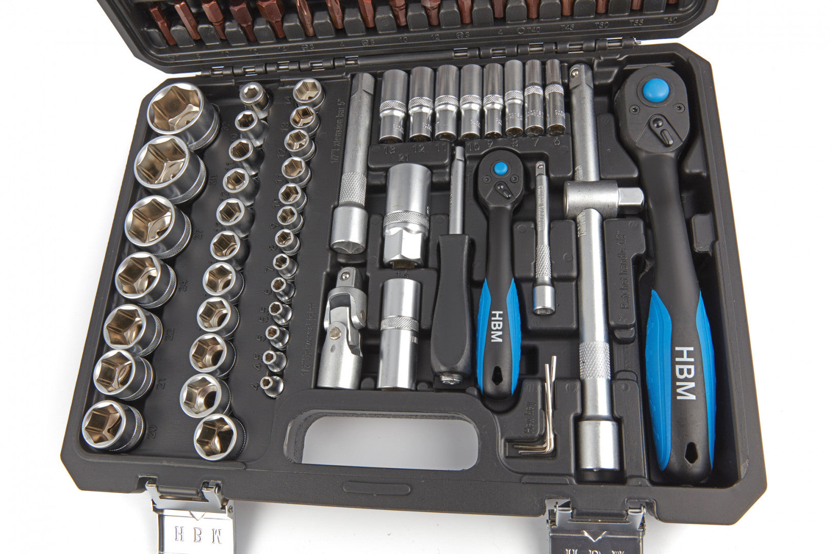 Prémiová sada gola náradia, 1/4'', 1/2'', 108ks HBM