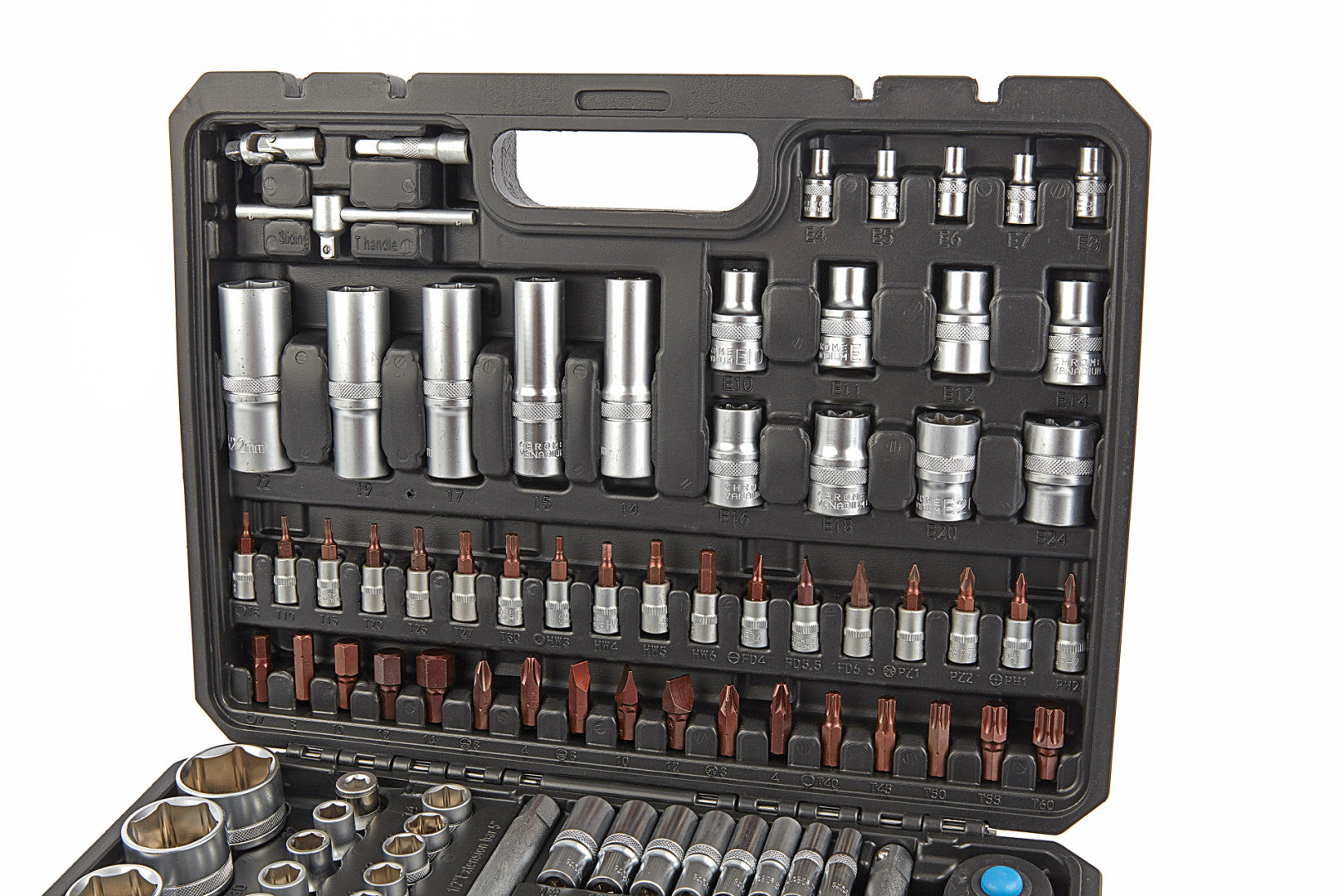 Prémiová sada gola náradia, 1/4'', 1/2'', 108ks HBM