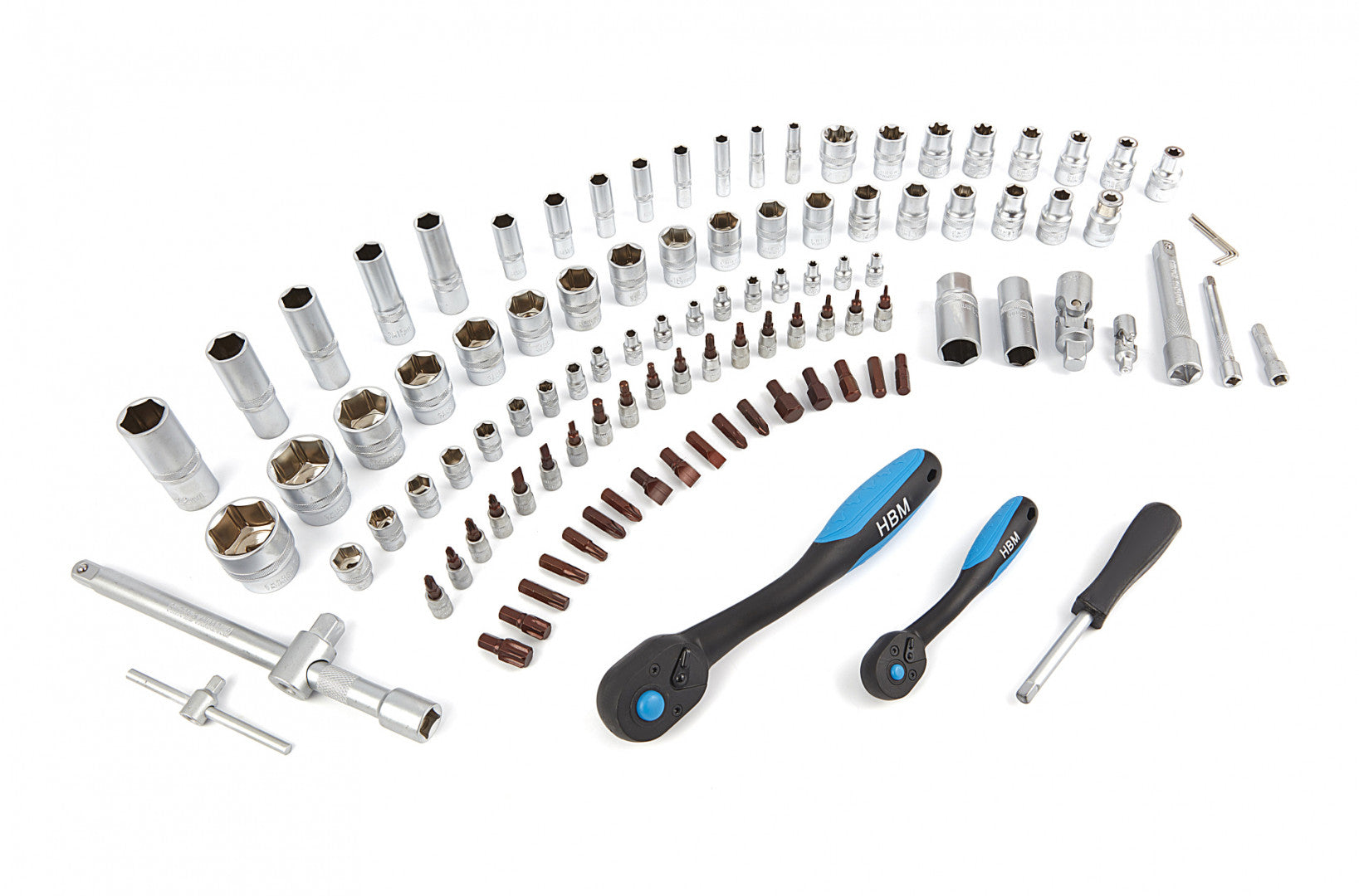 Prémiová sada gola náradia, 1/4'', 1/2'', 108ks HBM