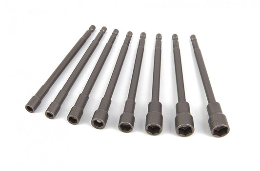 Sada extra dlhých nástrčných kľúčov 150mm, 8ks, s uchytením do vŕtačky