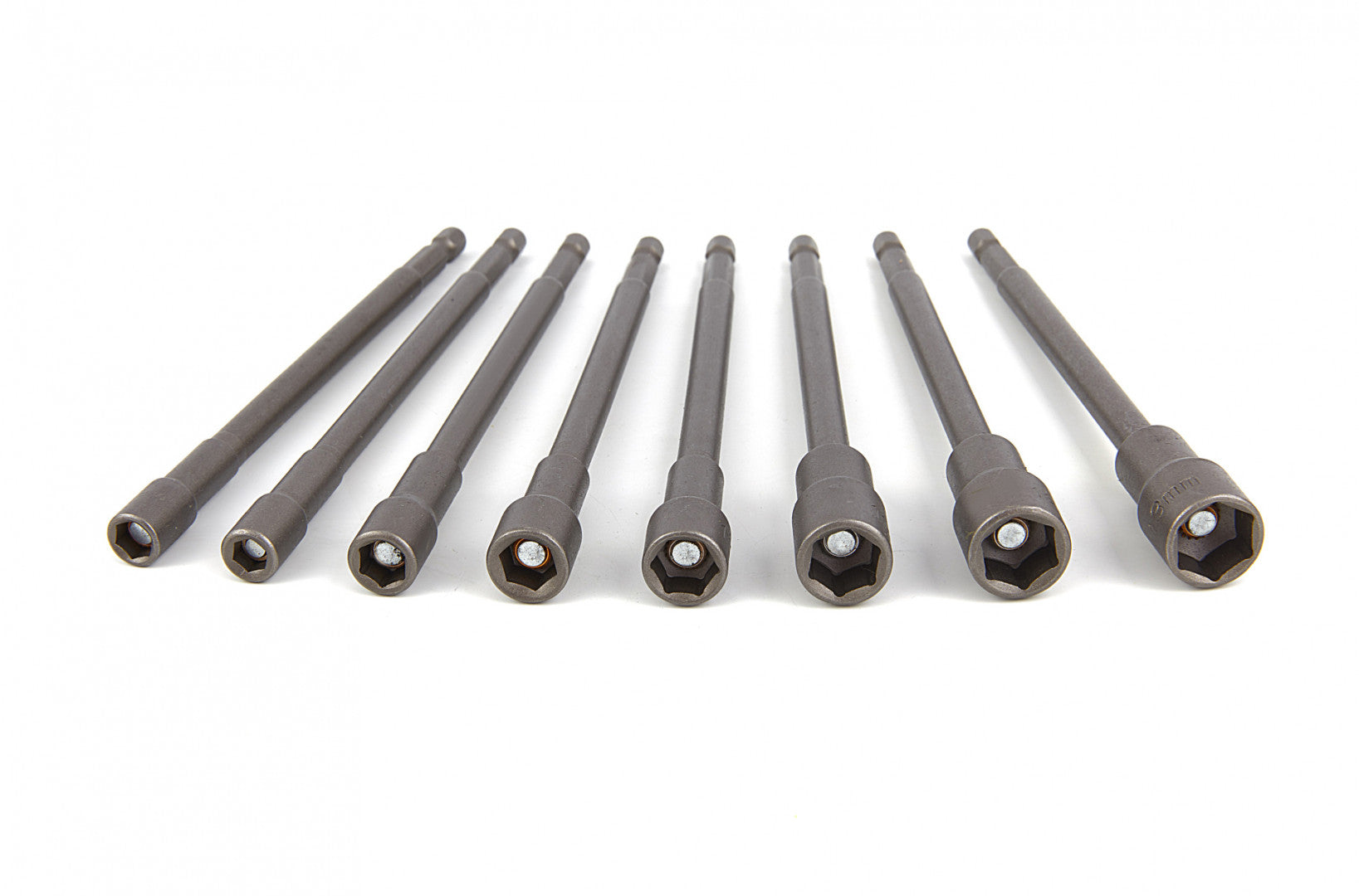 Sada extra dlhých nástrčných kľúčov 150 mm 8 kusov s uchytením do vŕtačky