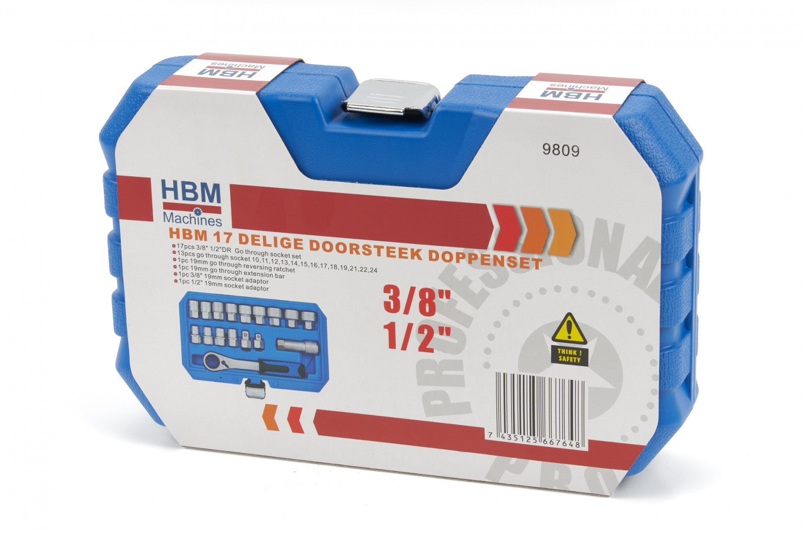 Súprava nástrčiek vario plus s račňou, 17 kusov, 10–24 mm hbm machines