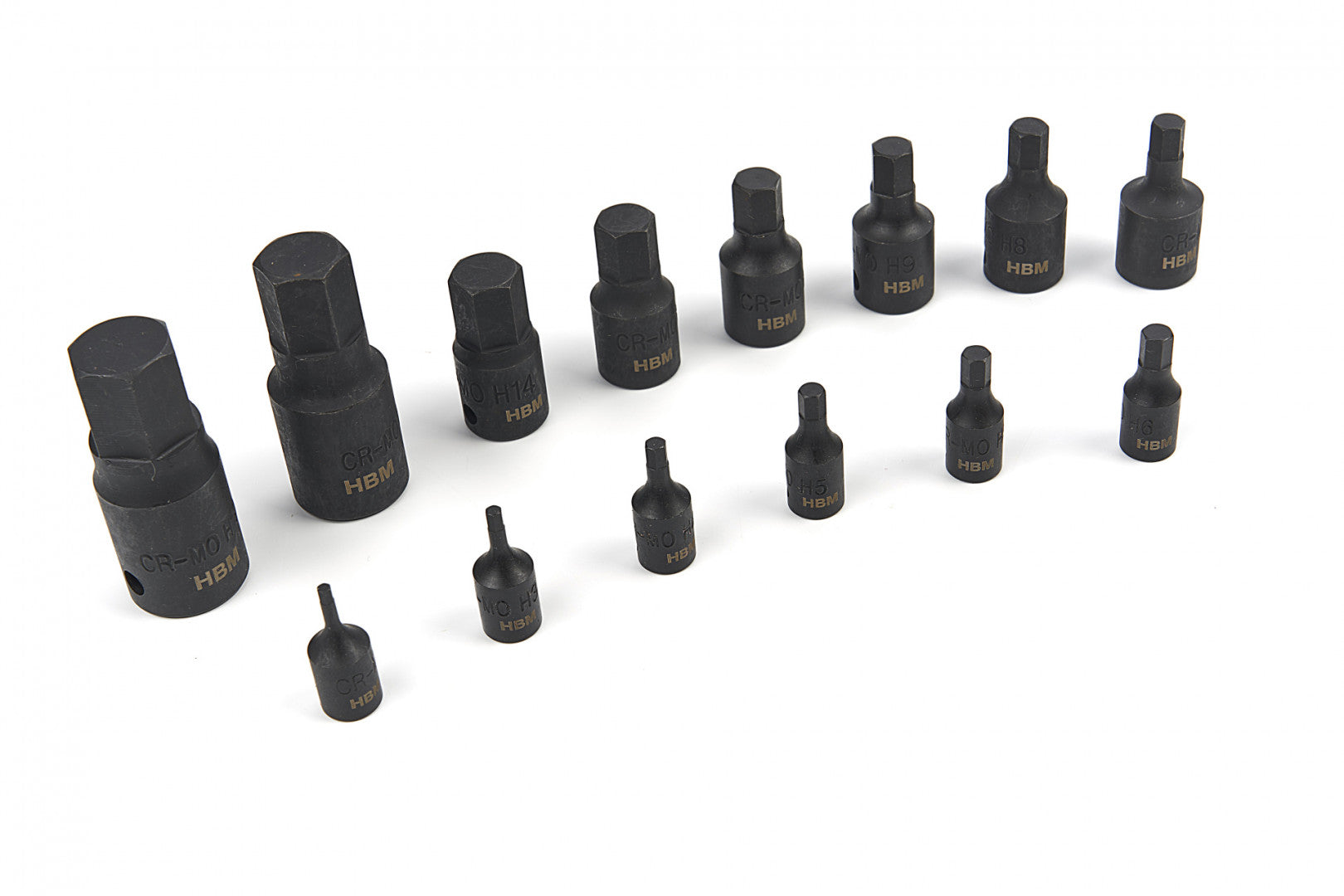 Sada 14 rázových hlavíc imbus bit 6-hran, 2,5 - 19mm, 1/4'' - 1/2'' HBM Machines Holandsko