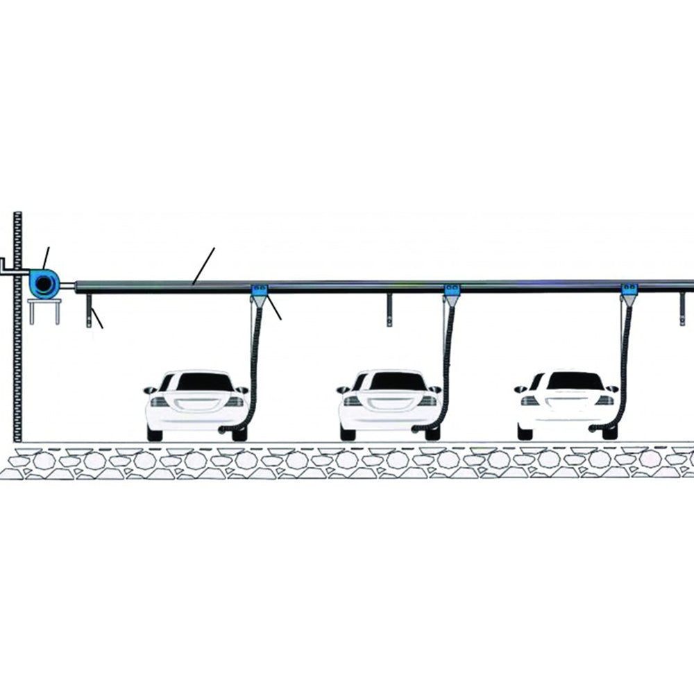 Odsávač výfukových plynov pre hliníkovú koľajnicu 4m