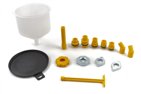 Súprava špeciálnych lievikov a adaptérov na výmenu chladiacej kvapaliny a nemrznúcej zmesi