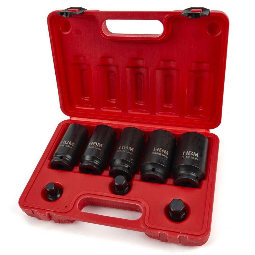 Sada rázových kľúčov na náboje a polosie, 8 kusov hbm