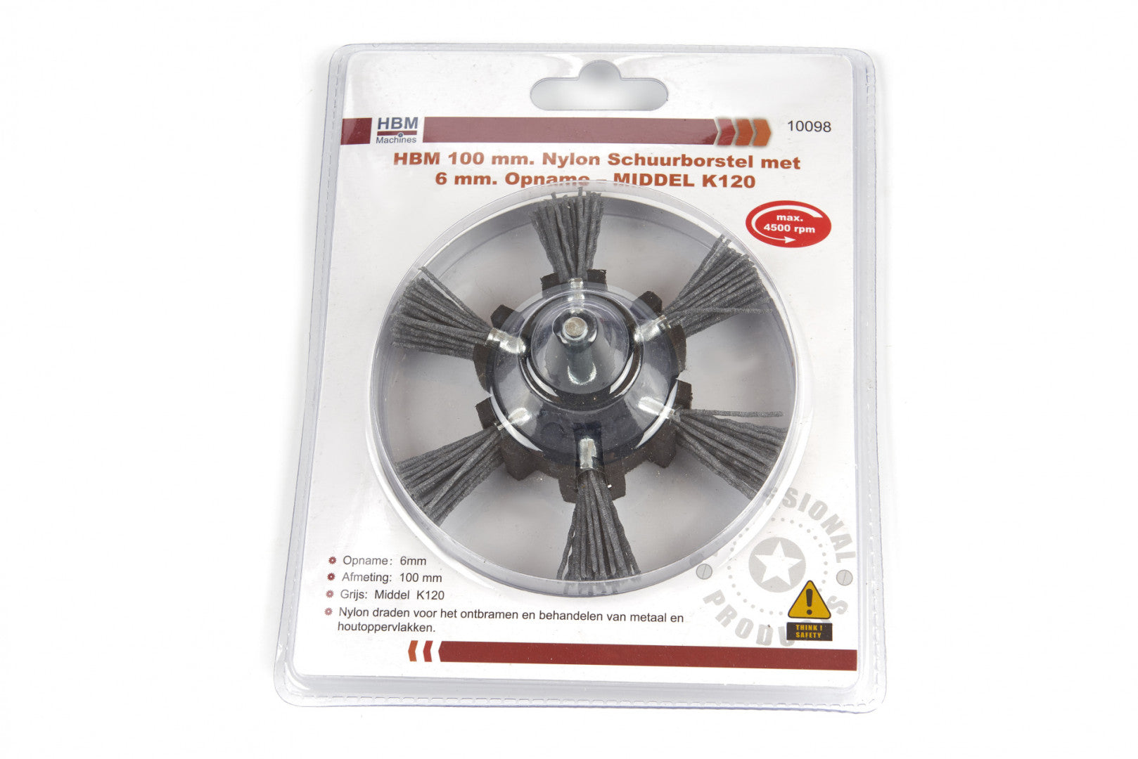 Nylonová kefa - kotúč 100mm, zrnitosť K180 HBM