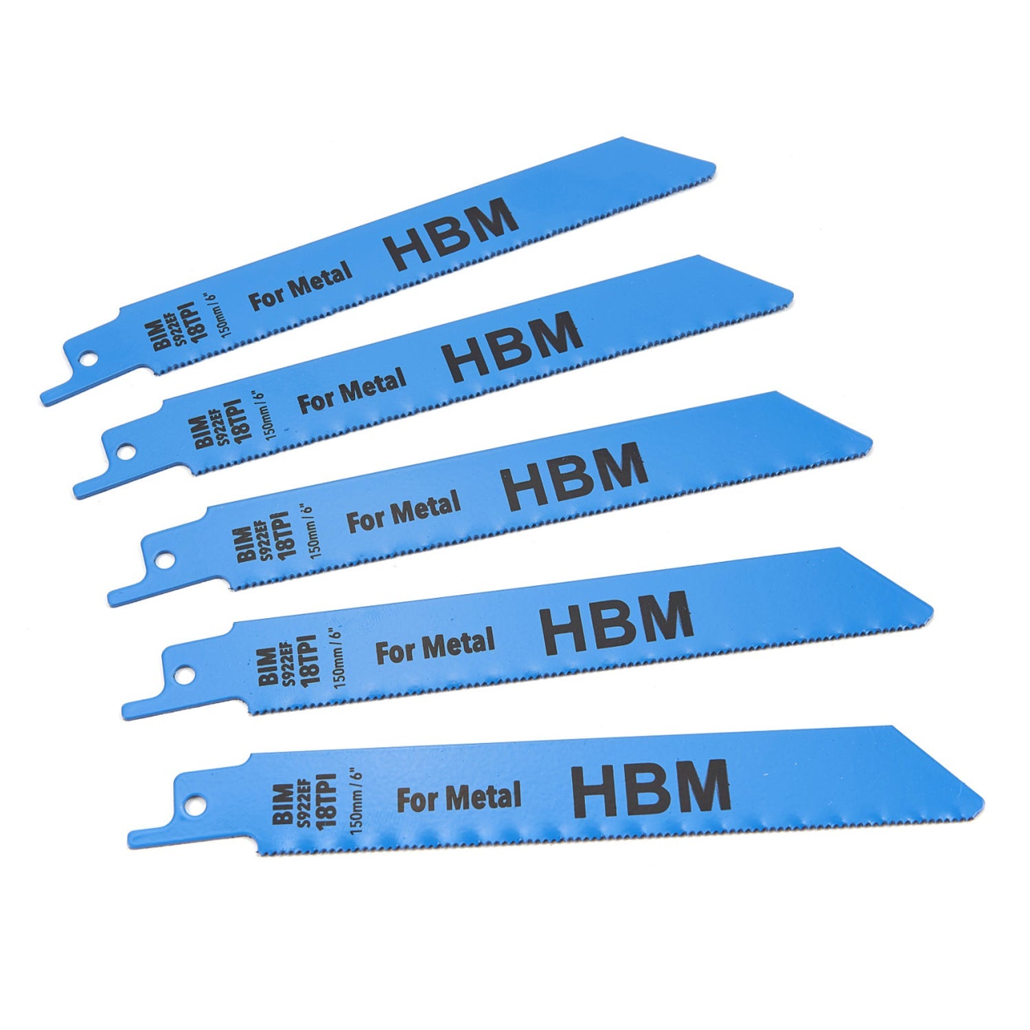 Sada 5 pílových listov na kov pre priamočiaru pílu 150mm, 18 TPI HBM