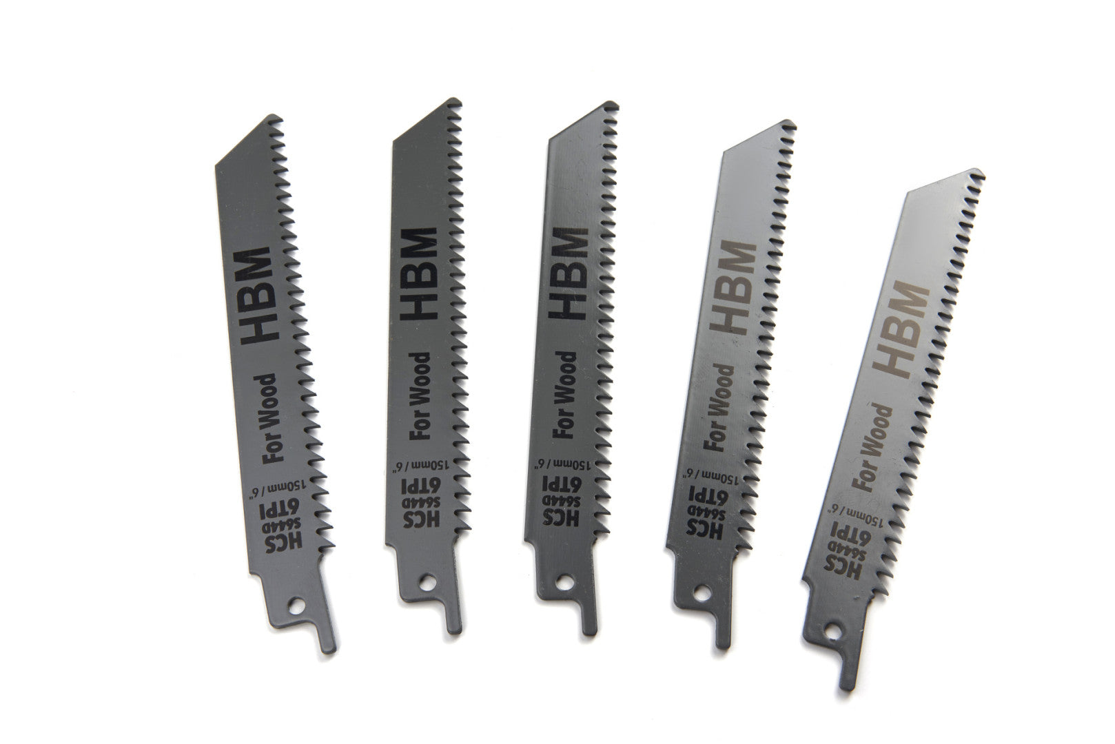 Sada 5 pílových listov na drevo pre priamočiaru pílu 150mm, 6 TPI