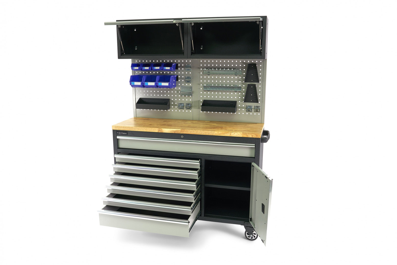 Dielenská skriňa s drevenou doskou a panelom 136cm HBM