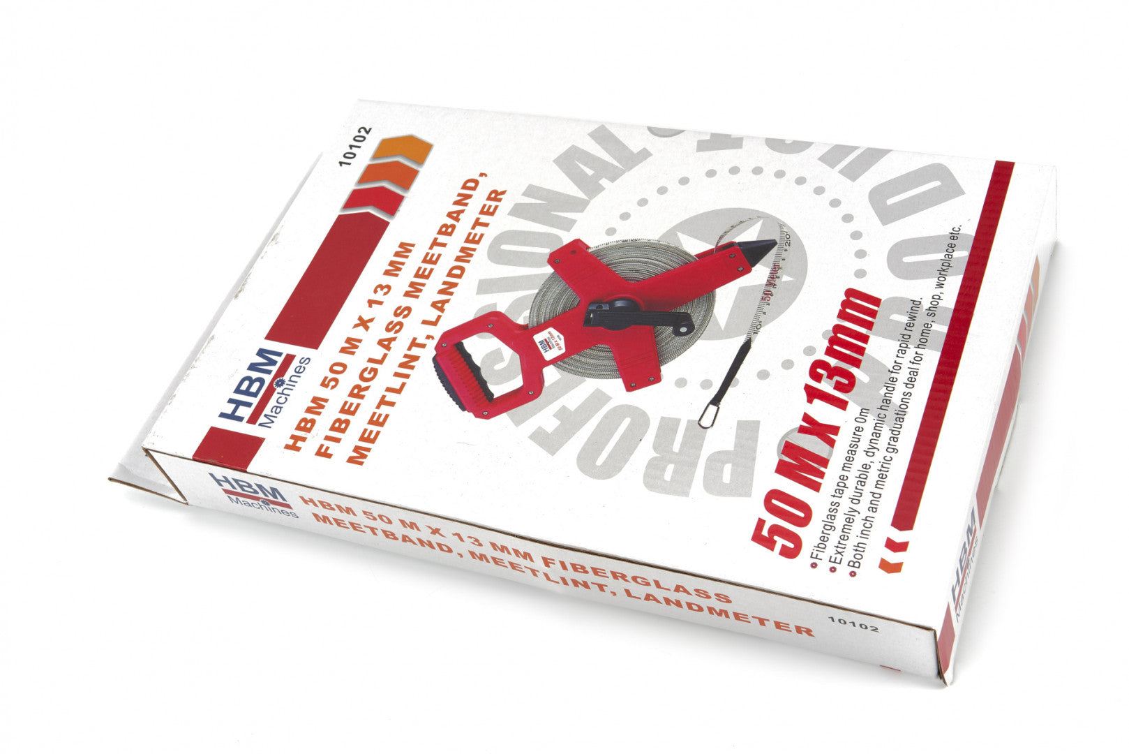 Meracie pásmo zo sklenného vlákna s držadlom 50m x 13mm HBM