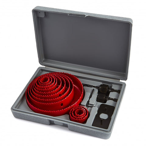 Sada krúžkových korún HSS na drevo 16 kusov HBM