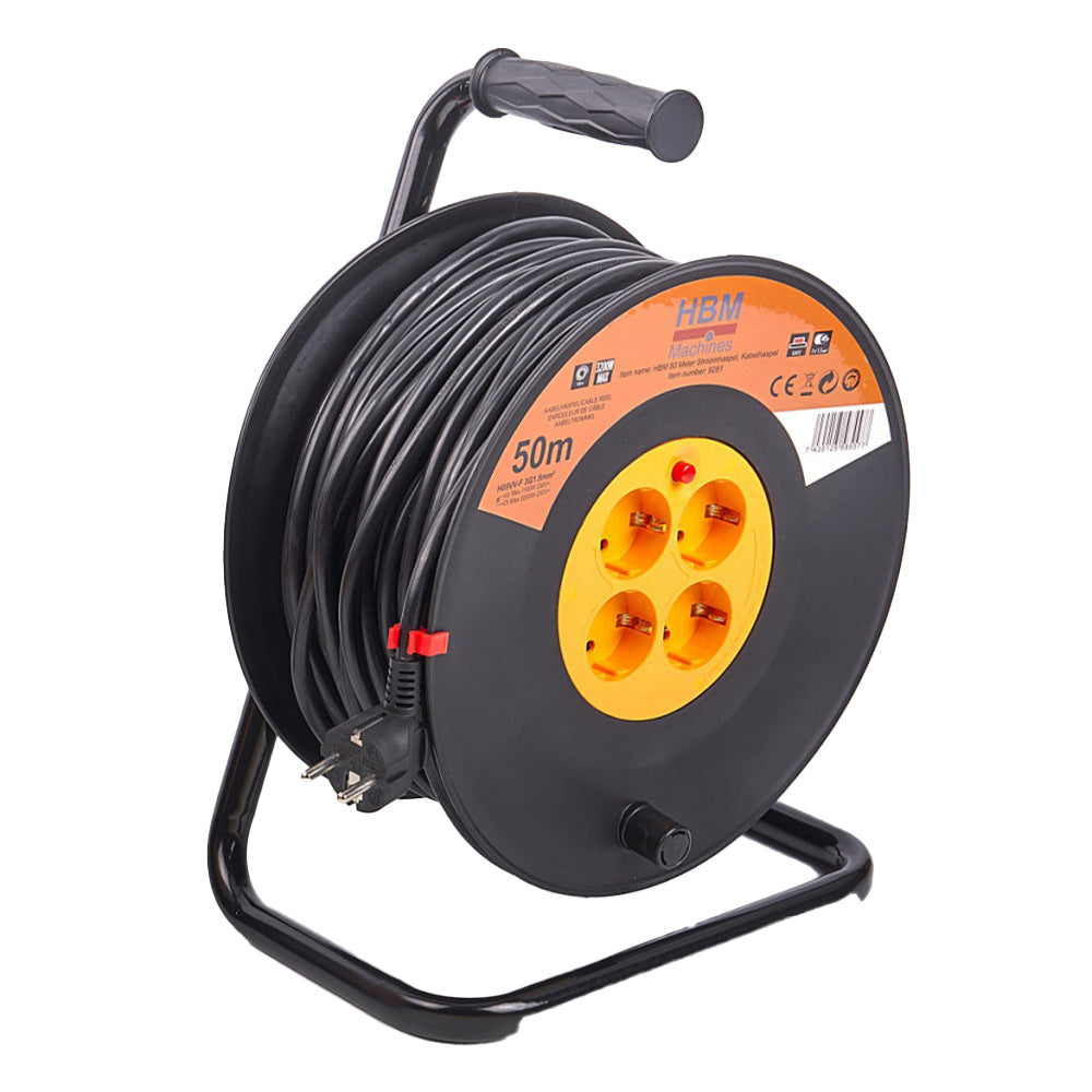 Bubnový predlžovací kábel - bubnová predlžovačka 3 x 1,5mm, 50m