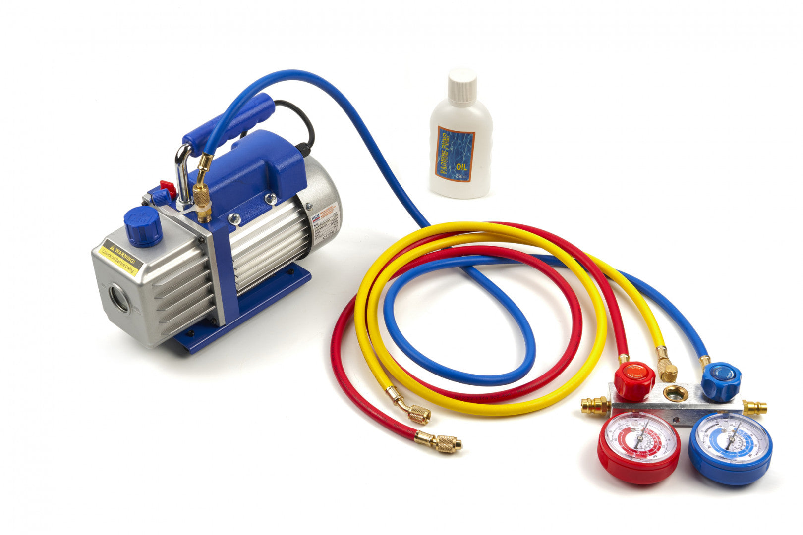 Vákuová pumpa na klimatizáciu, jednostupňová, s manometrom a s 2 portami, 60l/min HBM Machines Holandsko