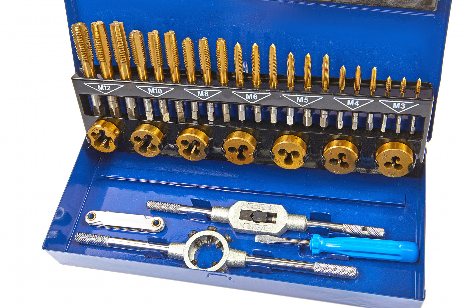 Súprava závitníkov a závitových očiek M3 - M12, 32ks HBM