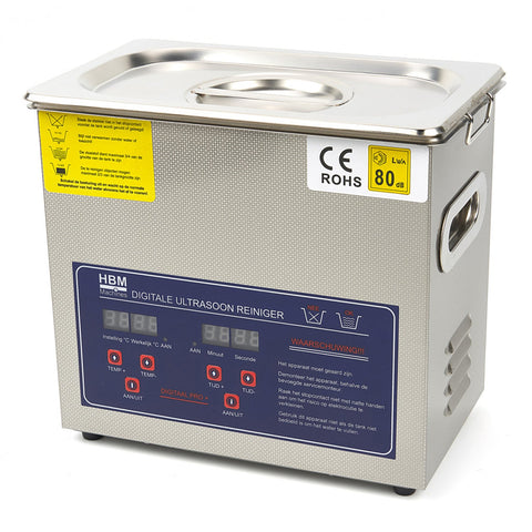 Ultrazvuková čistička 3l, nehrdzavejúca oceľ, digitálny časovač, HBM Machines Holandsko