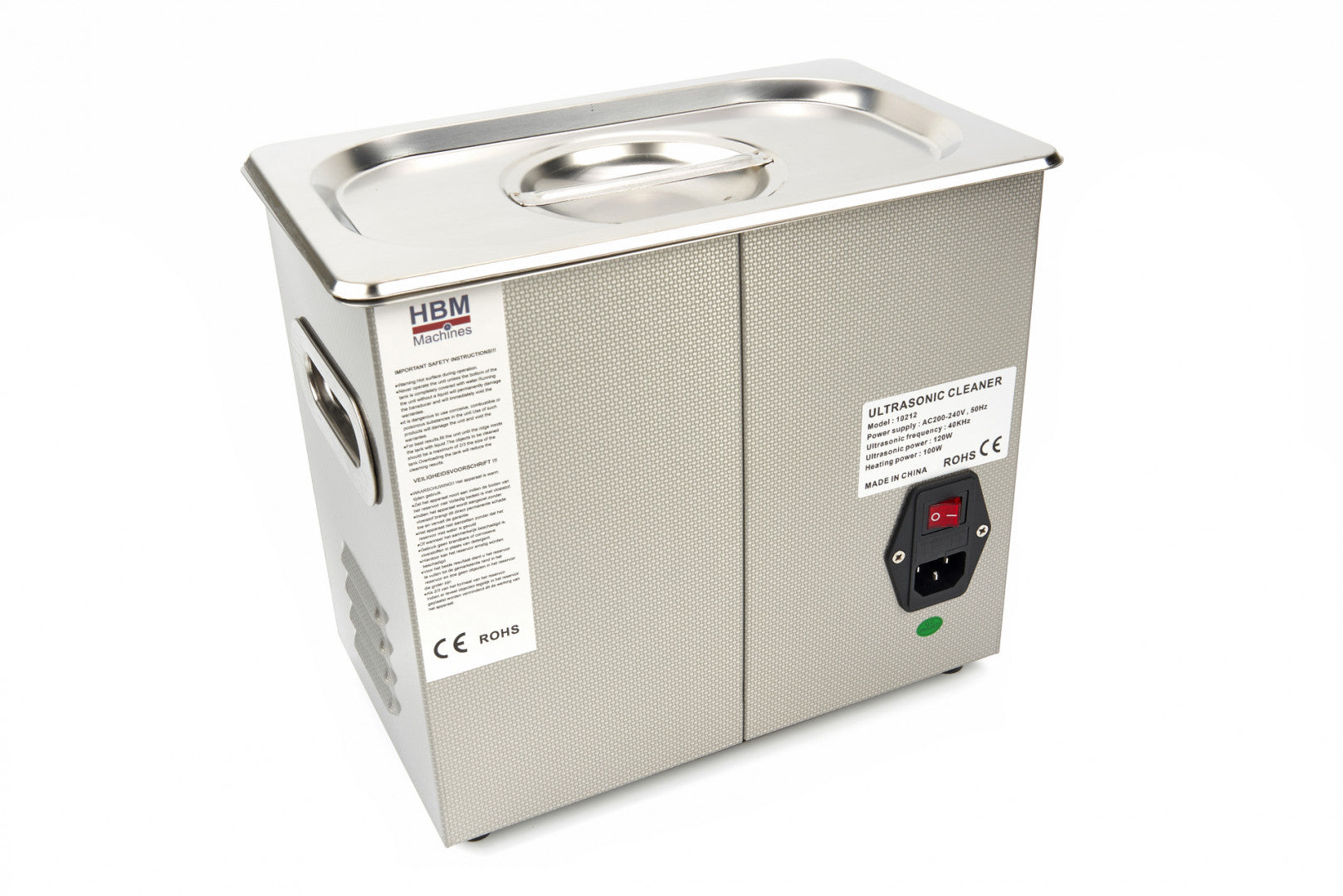 Ultrazvuková čistička 3l, nehrdzavejúca oceľ, digitálny časovač, HBM Machines Holandsko