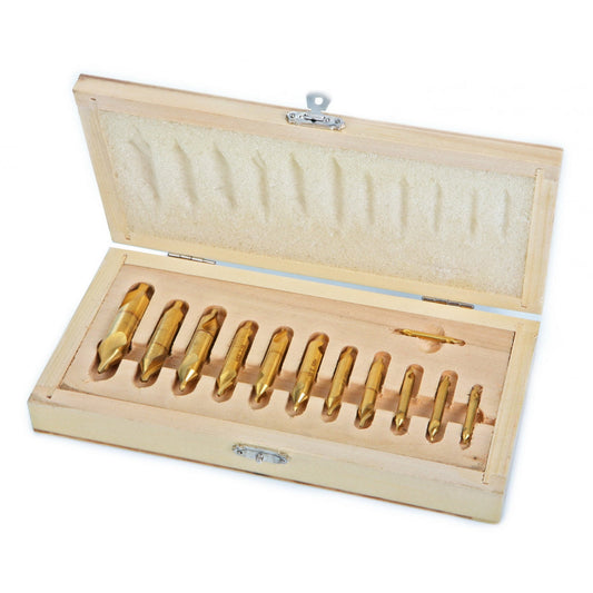 Sada 12 strediacich vrtákov HSS TiN