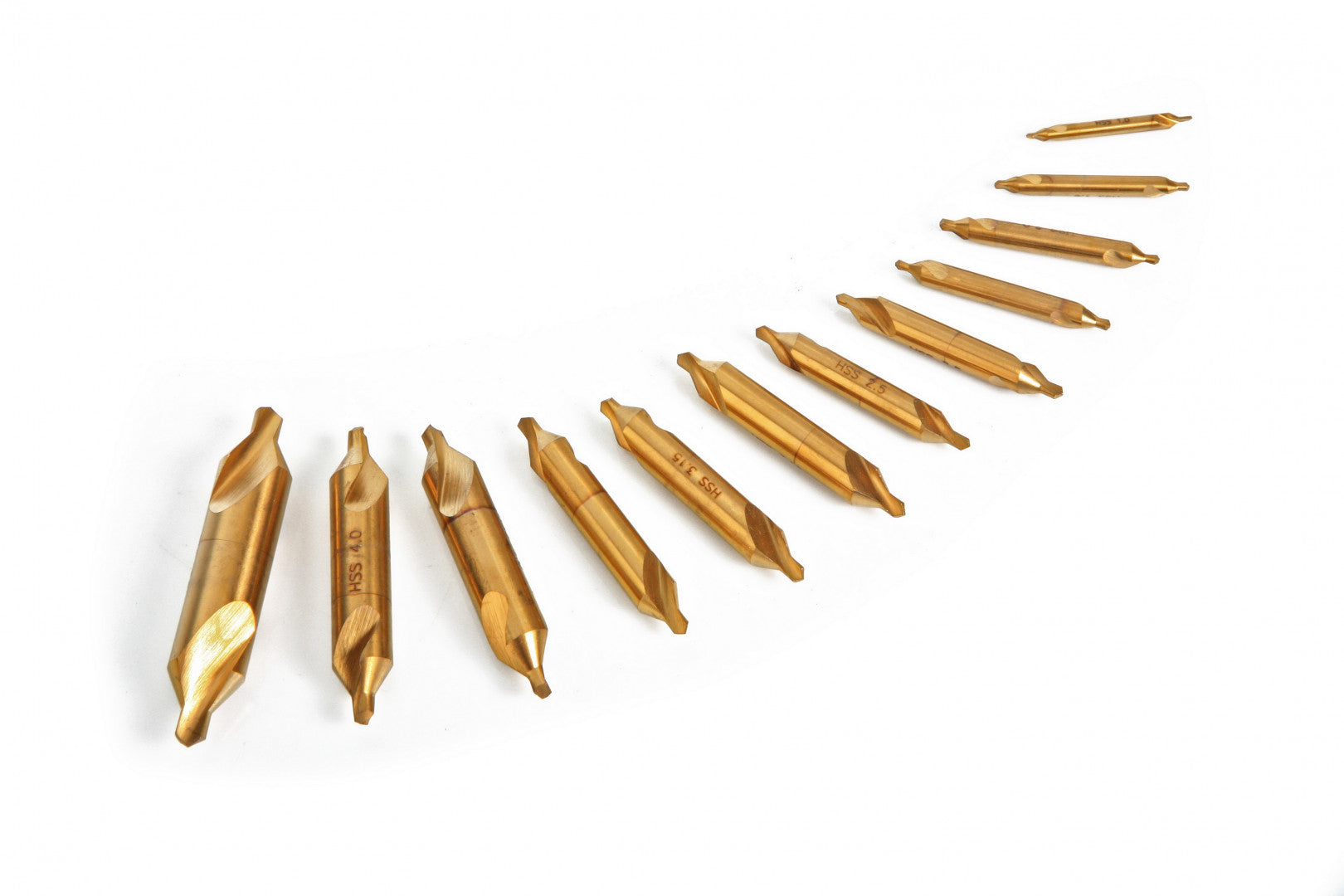 Sada 12 strediacich vrtákov HSS TiN