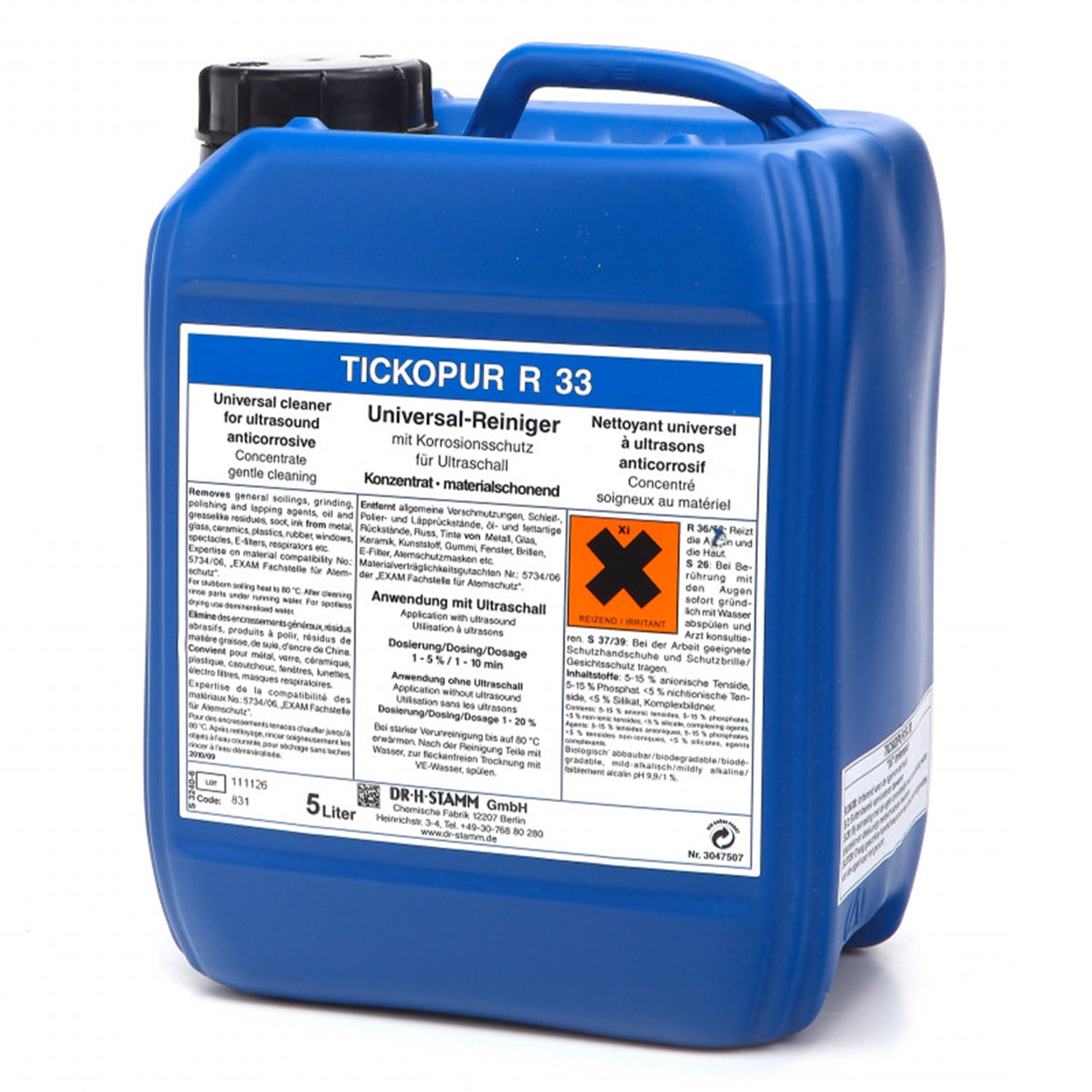 Čistiacia kvapalina pre ultrazvukové čističky - alkalický roztok 5l, R33