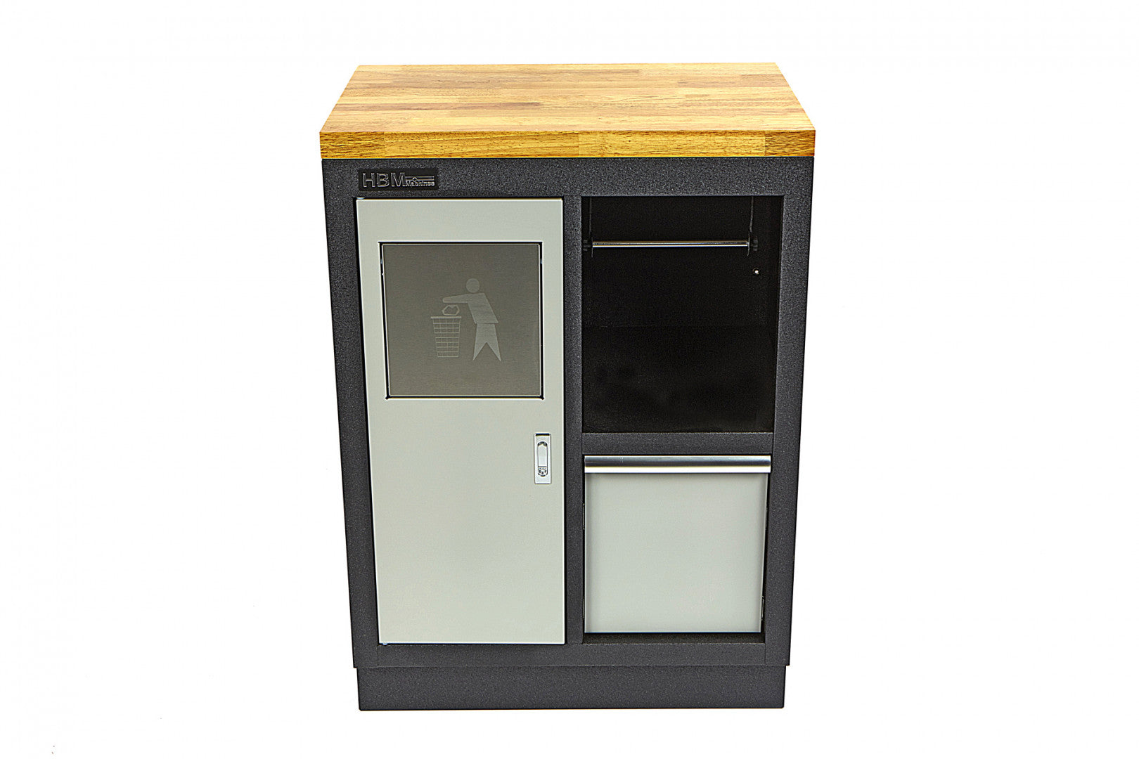 Dielenská skrinka s držiakom na papier a odpadkovým košom HBM