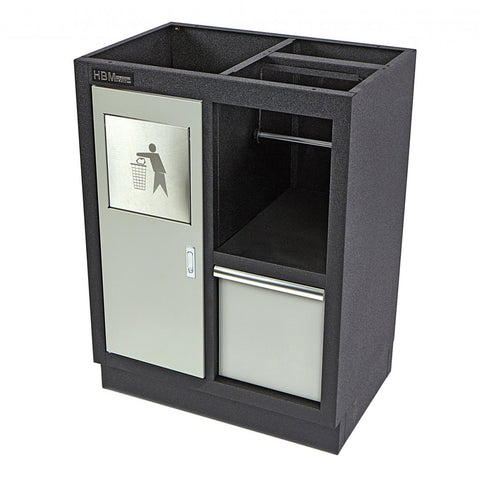 Dielenská skrinka s držiakom na papier a odpadkovým košom HBM