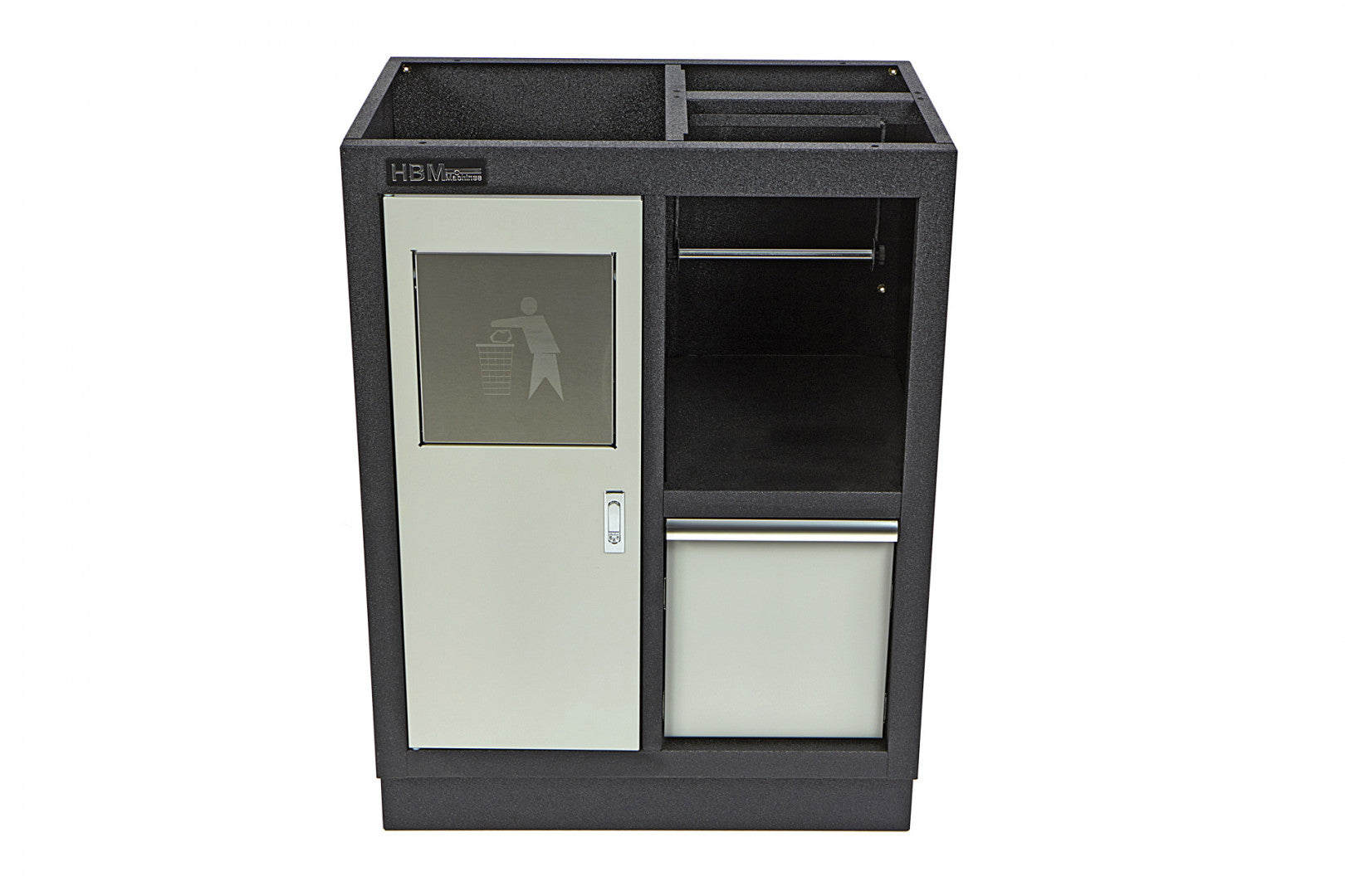 Dielenská skrinka s držiakom na papier a odpadkovým košom HBM